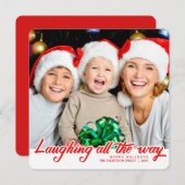 Weihnachts-Laughing-Handschrift Vollblut-Foto Feiertagskarte (Vorne/Hinten)