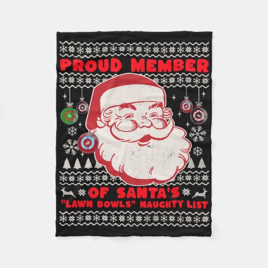 Weihnachts-Lawn Bowls Idee für Männer und Santas W Fleecedecke (Vorderseite)