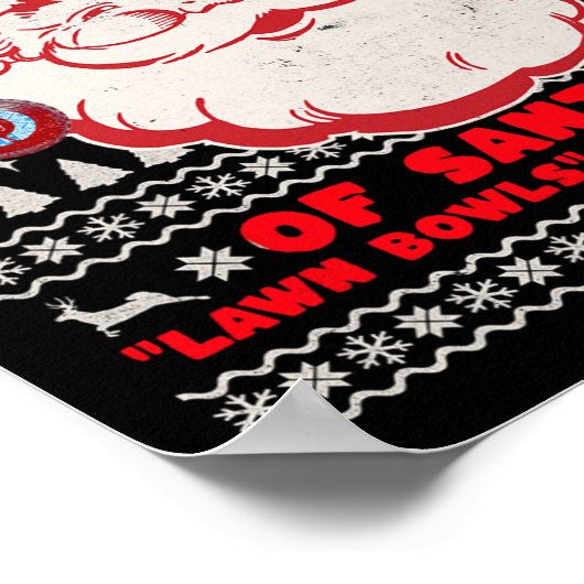 Weihnachts-Lawn Bowls Idee für Männer und Santas W Poster (Ecke)