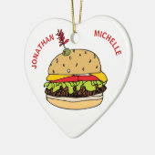 Weihnachts-Lebensmittel Burger Paare Namen Keramik Ornament (Links)