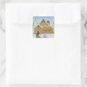 Weihnachts-Lebkuchen-Aufkleber Quadratischer Aufkleber (Tasche)