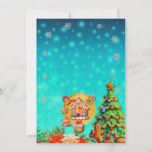 Weihnachts-Lebkuchen Candy House und Neujahr Einladung (Rückseite)