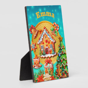 Weihnachts-Lebkuchen Candy House und Neujahr Fotoplatte