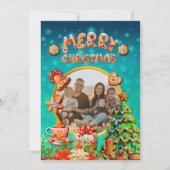 Weihnachts-Lebkuchen Candy House und Neujahr in Einladung (Rückseite)