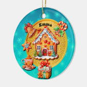 Weihnachts-Lebkuchen Candy House und Neujahr Keramik Ornament (Links)