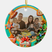 Weihnachts-Lebkuchen Candy House und Neujahr Keramik Ornament (Vorne)