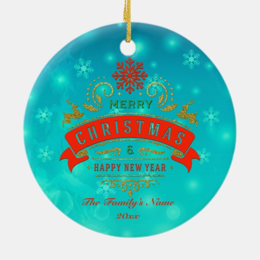 Weihnachts-Lebkuchen Candy House und Neujahr Keramik Ornament (Hinten)