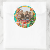 Weihnachts-Lebkuchen Candy House und Neujahr Runder Aufkleber (Tasche)