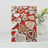 Weihnachts-Lebkuchen-Cookies-Flachkarte Feiertagskarte (Stehend Vorderseite)