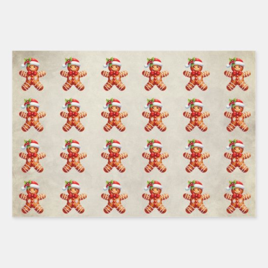 Weihnachts-Lebkuchen-Cookies Geschenkpapier Set (Vorderseite 2)