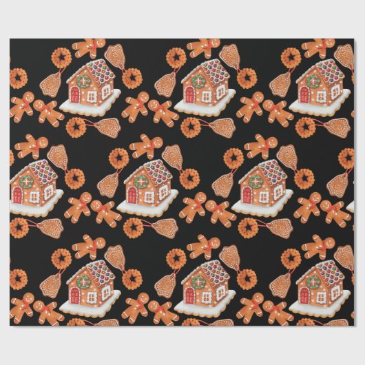 Weihnachts-Lebkuchen Geschenkpapier (Flach)