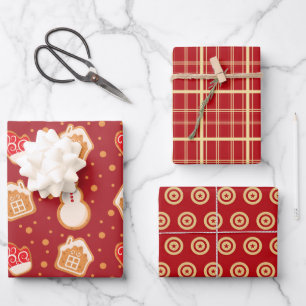 Weihnachts-Lebkuchen Geschenkpapier Set