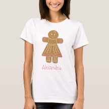 Weihnachts-Lebkuchen Girl Pink Ihren Namen hinzufü