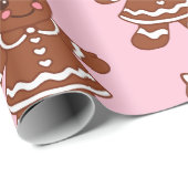 Weihnachts-Lebkuchen-Girls-Umschlagpapier Geschenkpapier (Rolleneckpunkt)