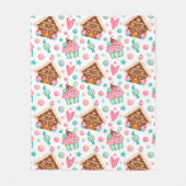 Weihnachts-Lebkuchen-Haus, Candy & Cupcakes Fleecedecke (Vorderseite)