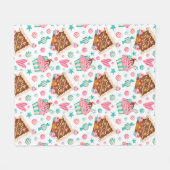 Weihnachts-Lebkuchen-Haus, Candy & Cupcakes Fleecedecke (Vorderseite (Horizontal))