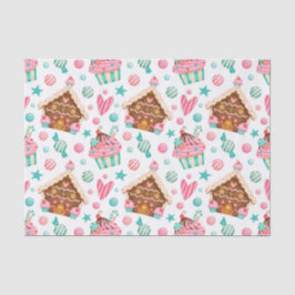 Weihnachts-Lebkuchen-Haus, Candy & Cupcakes Seidenpapier