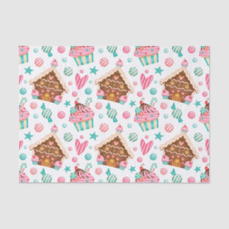 Weihnachts-Lebkuchen-Haus, Candy & Cupcakes Seidenpapier