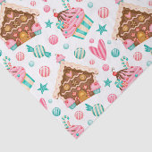 Weihnachts-Lebkuchen-Haus, Candy & Cupcakes Seidenpapier (Ausschnitt)
