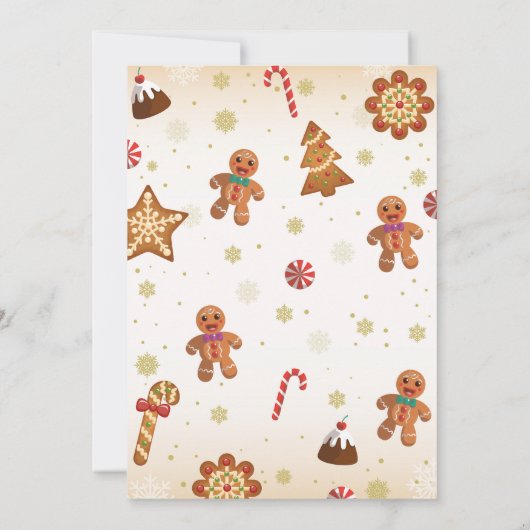 Weihnachts-Lebkuchen-Haus Dekorieren Party Einladung (Rückseite)