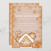 Weihnachts-Lebkuchen-Haus Dekorieren Party Einladung (Vorne/Hinten)
