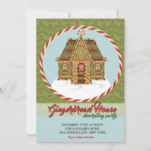 Weihnachts-Lebkuchen-Haus Dekorieren Party Einladung (Vorderseite)