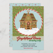 Weihnachts-Lebkuchen-Haus Dekorieren Party Einladung (Vorne/Hinten)