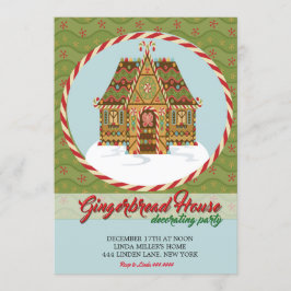 Weihnachts-Lebkuchen-Haus Dekorieren Party Einladung