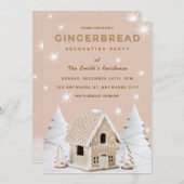 Weihnachts-Lebkuchen-Haus Dekorieren Party Einladung (Vorne/Hinten)
