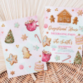 Weihnachts-Lebkuchen-Haus Dekorieren Party Einladung