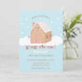 Weihnachts-Lebkuchen-Haus Dekorieren Party Einladung (Stehend Vorderseite)