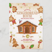 Weihnachts-Lebkuchen-Haus Dekorieren Party Einladung (Vorne/Hinten)