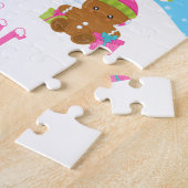 Weihnachts-Lebkuchen-Haus Rosa und Blau Puzzle (Seite)