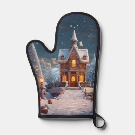 Weihnachts-Lebkuchen-Haus Starry Night Ofenhandschuh