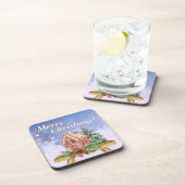 Weihnachts-Lebkuchen-Haus Wasserfarbe Getränkeuntersetzer (Rechte Seite)
