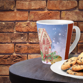 Weihnachts-Lebkuchen-Haus Wasserfarbe Milchtasse