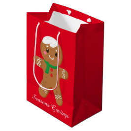 Weihnachts-Lebkuchen hinzufügen Mittlere Geschenktüte