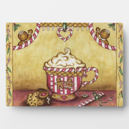 Weihnachts-Lebkuchen-Kaffee Art Deco Fotoplatte (Vorderseite)