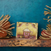 Weihnachts-Lebkuchen-Kaffee Art Deco Fotoplatte (Seite)