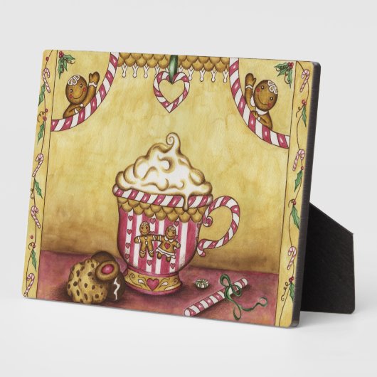 Weihnachts-Lebkuchen-Kaffee Art Deco Fotoplatte (Seite)