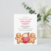 Weihnachts-Lebkuchen Kakao Einladung Postkarte (Stehend Vorderseite)