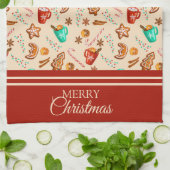 Weihnachts-Lebkuchen & Kakao Geschirrtuch (Gefaltet)