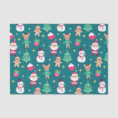 Weihnachts-Lebkuchen, Kakao, Rentier und Santa Seidenpapier (Vorderseite)