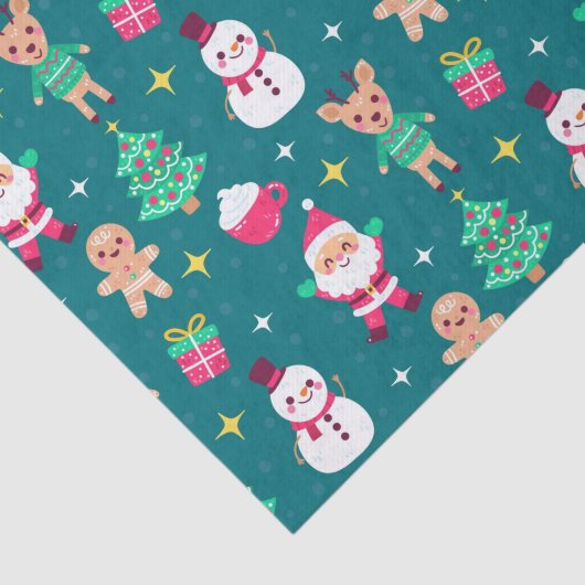 Weihnachts-Lebkuchen, Kakao, Rentier und Santa Seidenpapier (Ausschnitt)