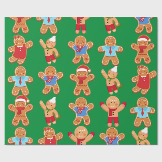 Weihnachts-Lebkuchen Leute Umschlagpapier Geschenkpapier (Flach)