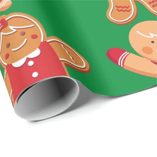 Weihnachts-Lebkuchen Leute Umschlagpapier Geschenkpapier (Rolleneckpunkt)