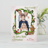 Weihnachts-Lebkuchen-Man-Fotokarte Feiertagskarte (Stehend Vorderseite)