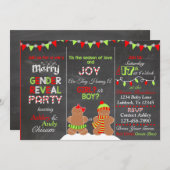 Weihnachts-Lebkuchen Mann Gender-Aufdeckung Einladung (Vorne/Hinten)