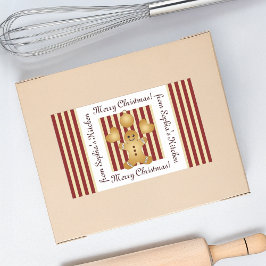 Weihnachts-Lebkuchen Mann hausgemachte Verpackung  Rechteckiger Aufkleber