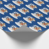 Weihnachts-Lebkuchen Mann in Milk Splash Geschenkpapier (Ecke)